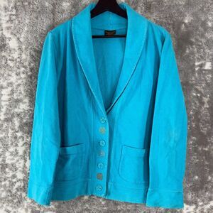 Babytoes Clothing Womens Size 8 100% Cotton Made In USA‎ Blazer Jacket Blue